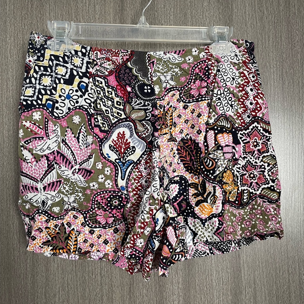 LOFT paisley linen shorts